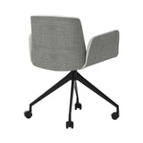 Hug 4 Star Swivel Base Chair: Fully Upholstered + Caster + Black
