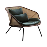 Colony Armchair: Seat + Back Cushion + Canaletto Walnut + Vienna Straw + Lacquered Black