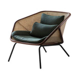 Colony Armchair: Seat + Back Cushion + Canaletto Walnut + Vienna Straw + Lacquered Black