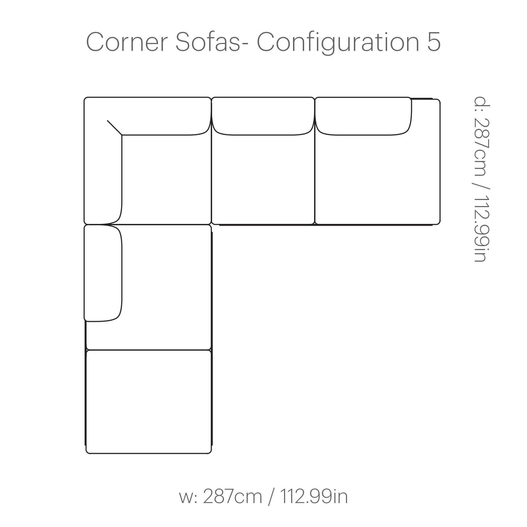 In Situ Modular Sofa: Corner + Configuration 5