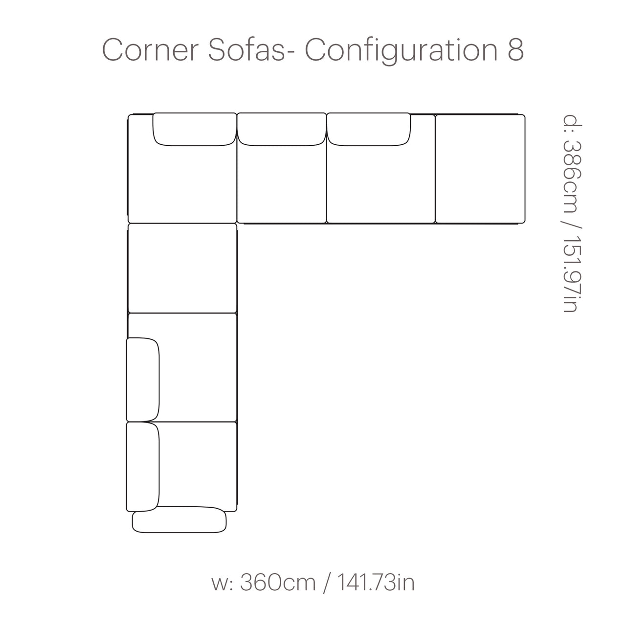 In Situ Modular Sofa: Corner + Configuration 8