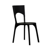 Café Tattoo Chair: Plain + Without Cushion + Black Saddle Leather + Black Maple