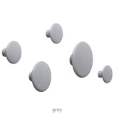 The Dots Wall Hooks: Mixed Set of 5 + Grey