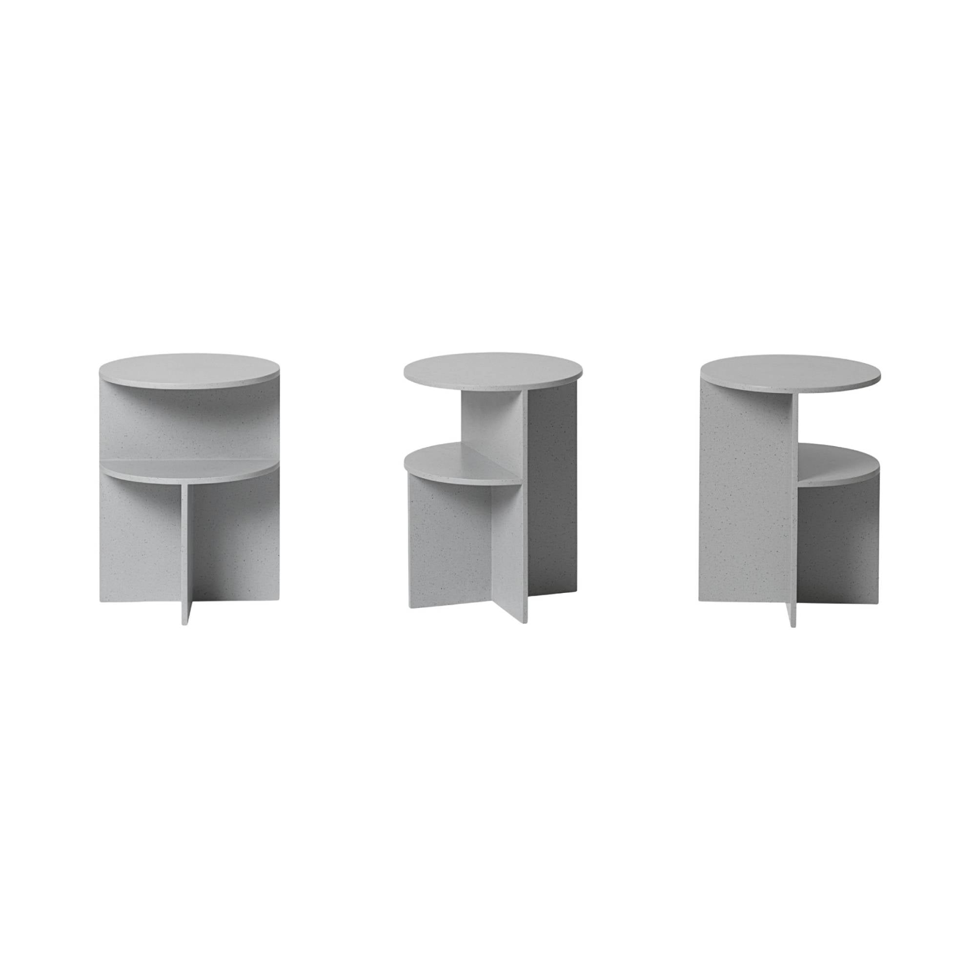 Halves Side Table: Light Grey