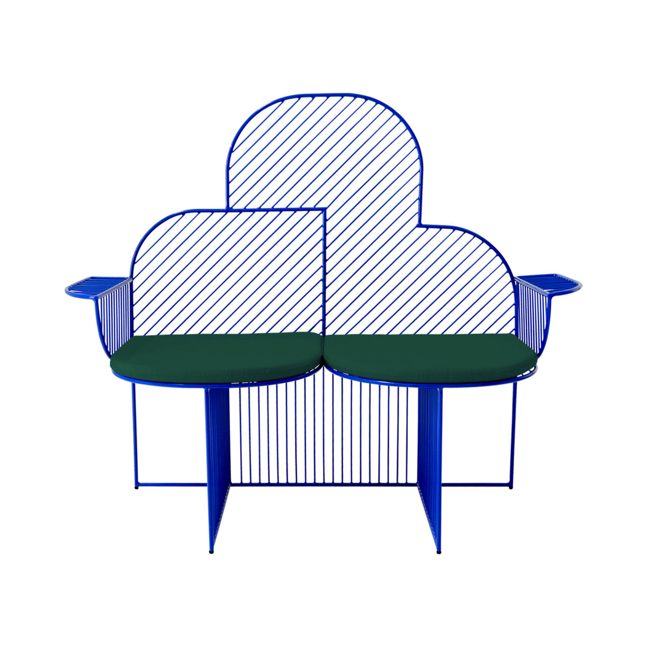 Cloud Bench: Electric Blue + Forest Green Seat Pad