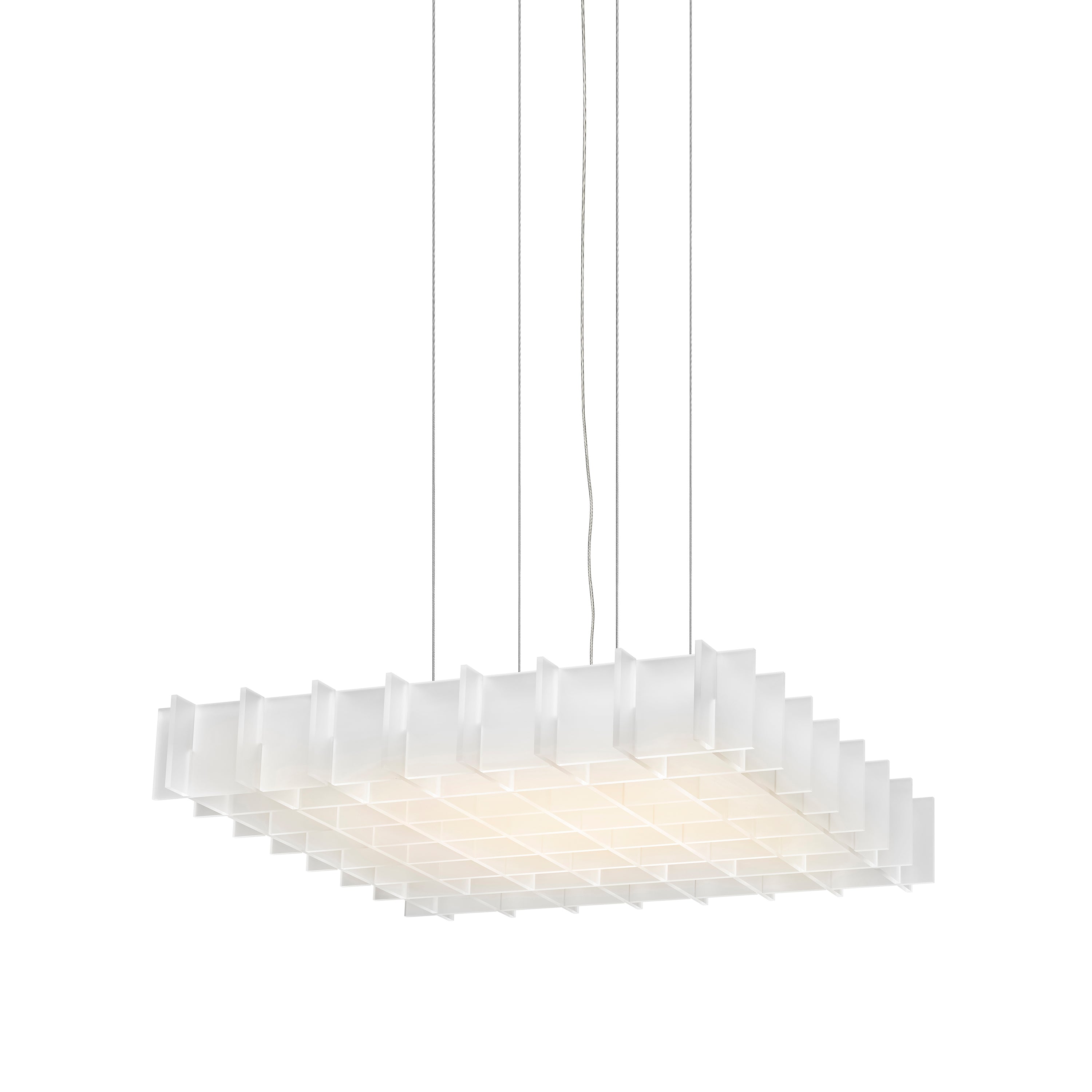 Grid Pendant: Frosted White
