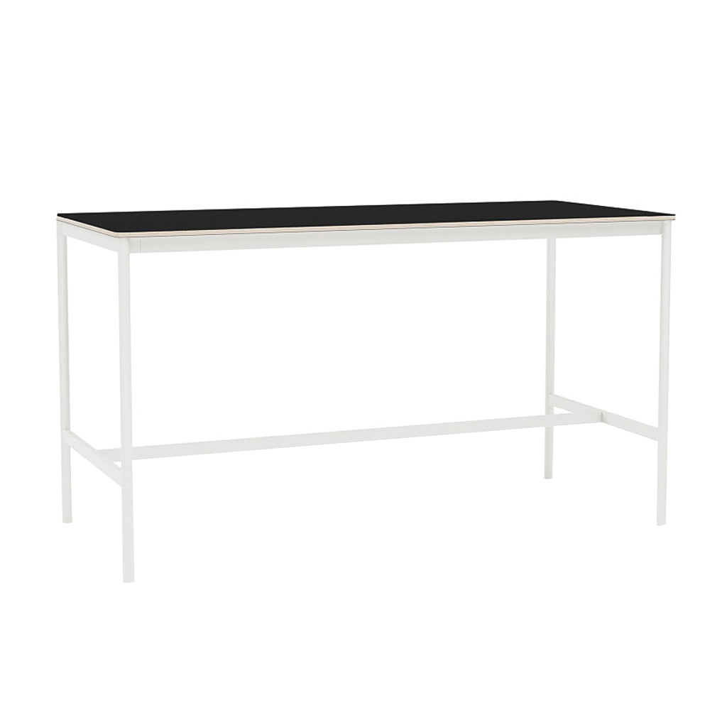 Base High Table: 190 + High + Wide + Black + White Laminate + Plywood Edge
