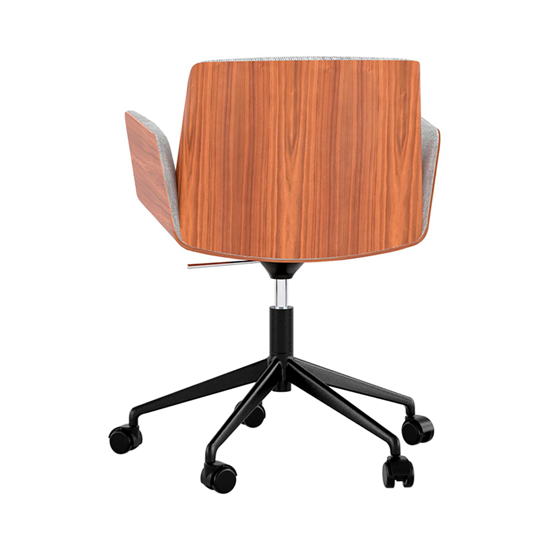 Hug Office Chair: Front Upholstered + Caster + Super-Matt Walnut