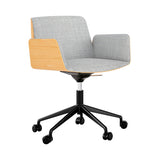 Hug Office Chair: Front Upholstered + Caster + Super-Matt Oak