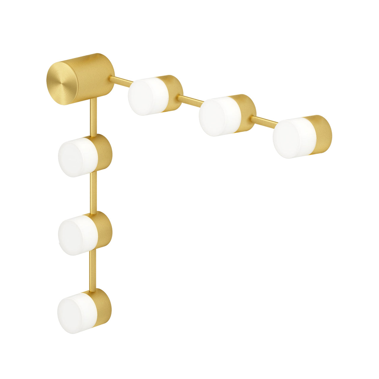 IP Backstage Wall Light: Corner 6 + Satin Brass