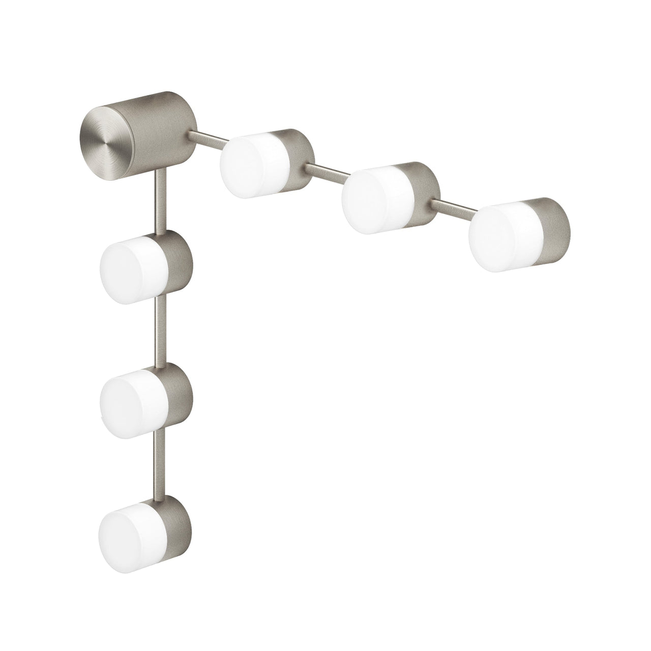 IP Backstage Wall Light: Corner 6 + Satin Nickel