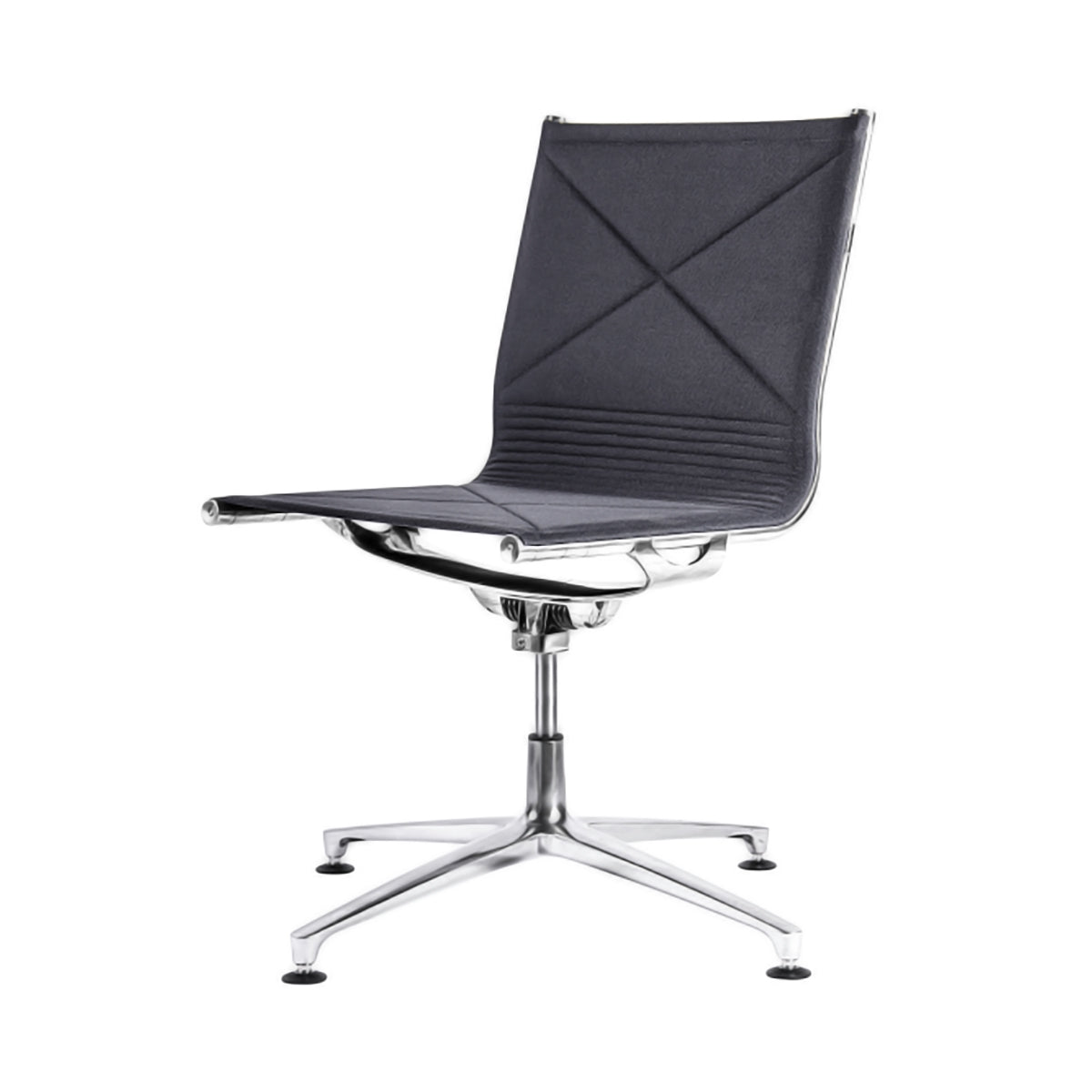 Joint 1207 Chair: 4-Star Base + Full Upholstered + Polished Aluminium