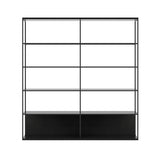Literatura Open Shelf: Composition 3 + Low + Ebony Stained Oak + Black + Without Glider Shelf