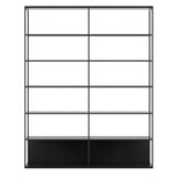 Literatura Open Shelf: Composition 3 + High + Ebony Stained Oak + Black + Without Glider Shelf