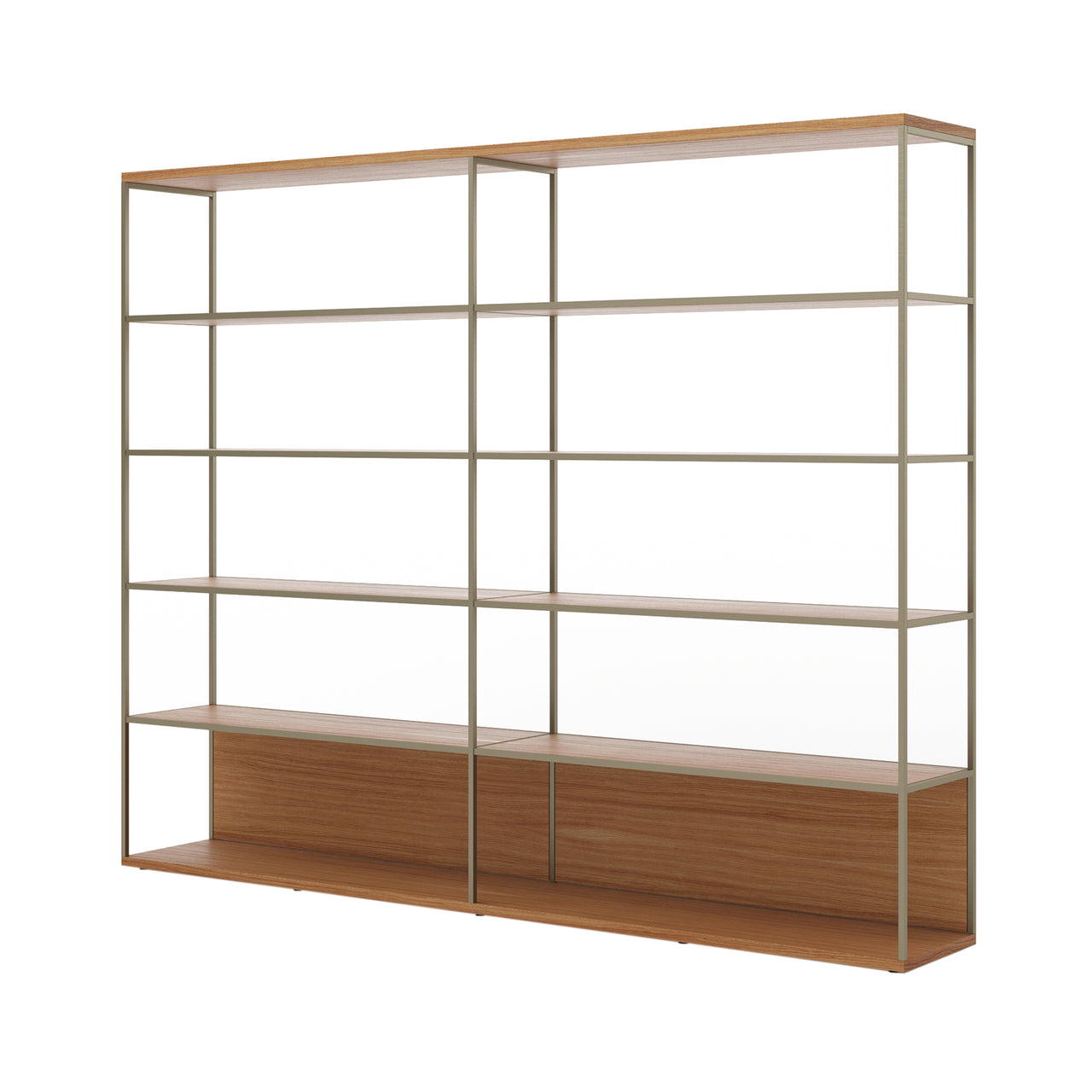 Literatura Selection Shelf: Composition 4 + Low + Super-Matt Oak + Bronze + Without Glider Shelf