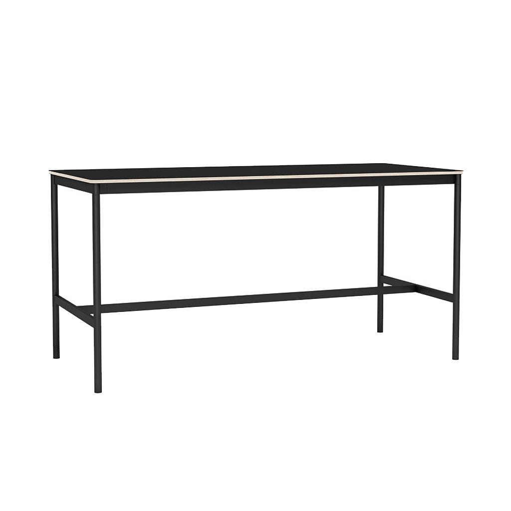 Base High Table: 190 + Low + Wide + Black + Black Laminate + Plywood Edge