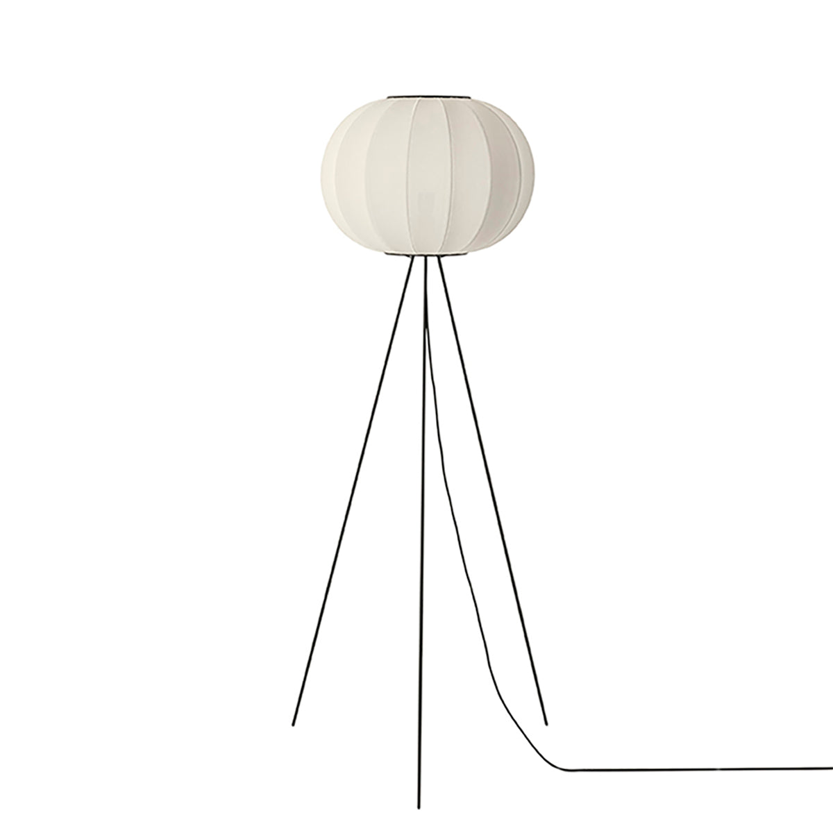 Knit-Wit Floor Lamp: Round 45 + High + Pearl White