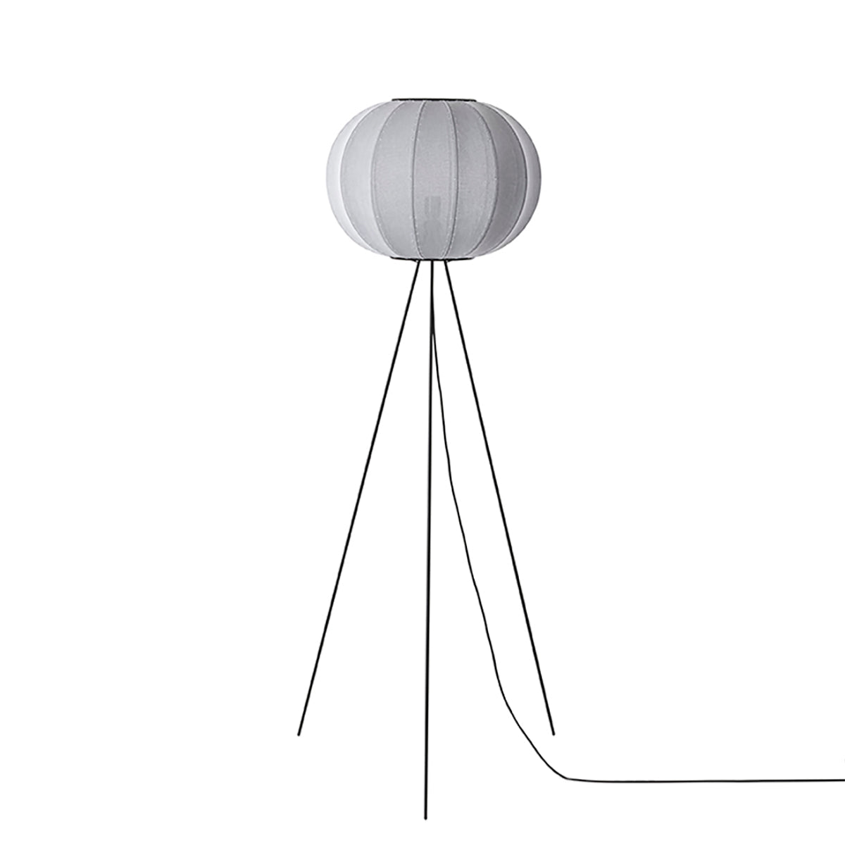 Knit-Wit Floor Lamp: Round 45 + High + Silver