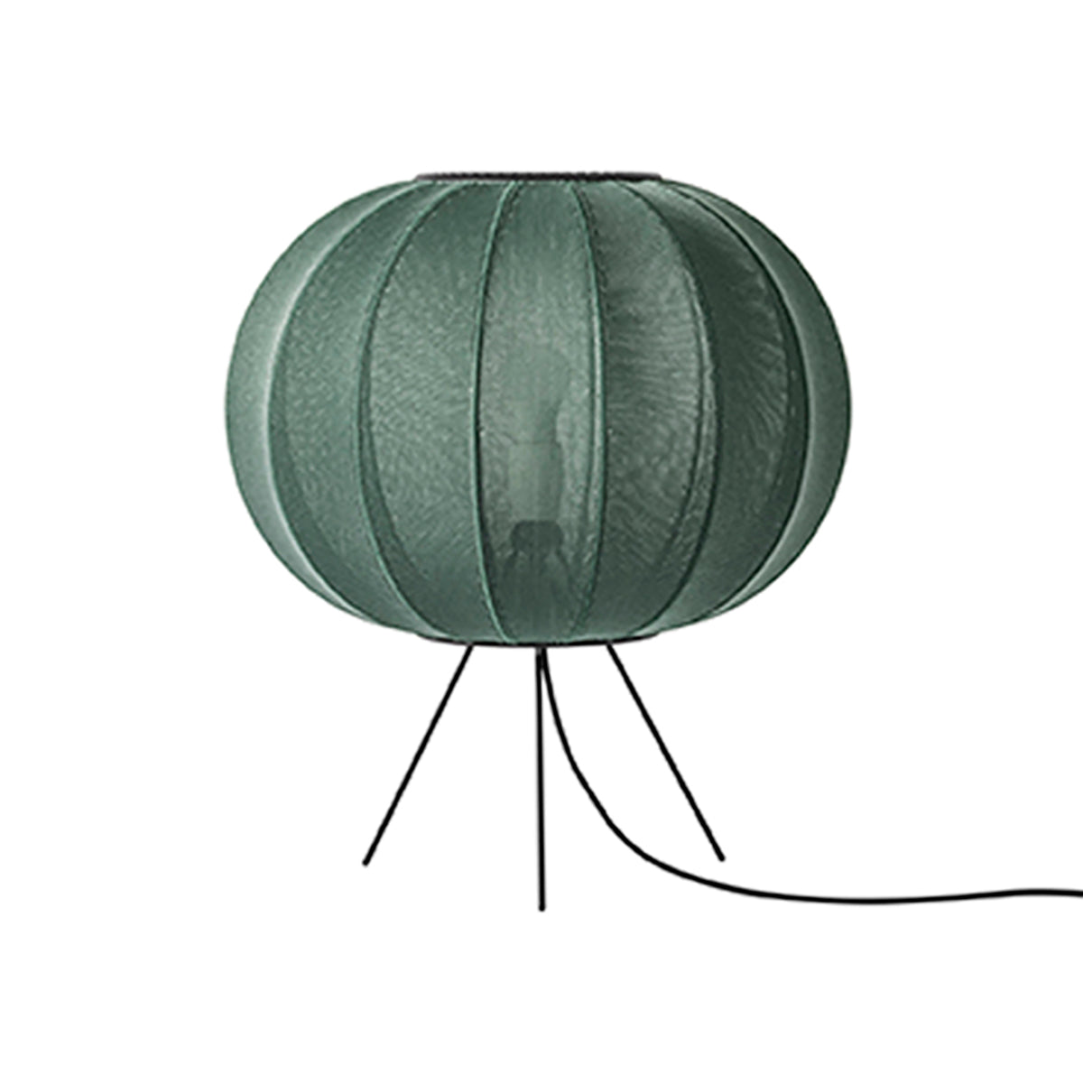 Knit-Wit Floor Lamp: Round 45 + Low + Tweed Green