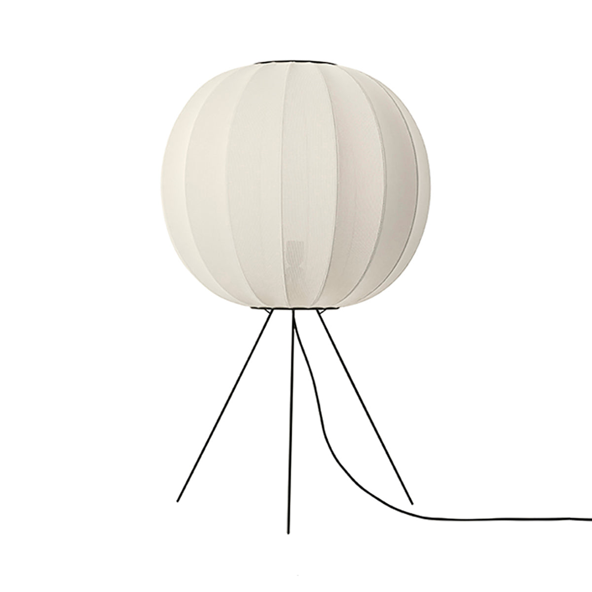 Knit-Wit Floor Lamp: Round 60 + Medium + Pearl White