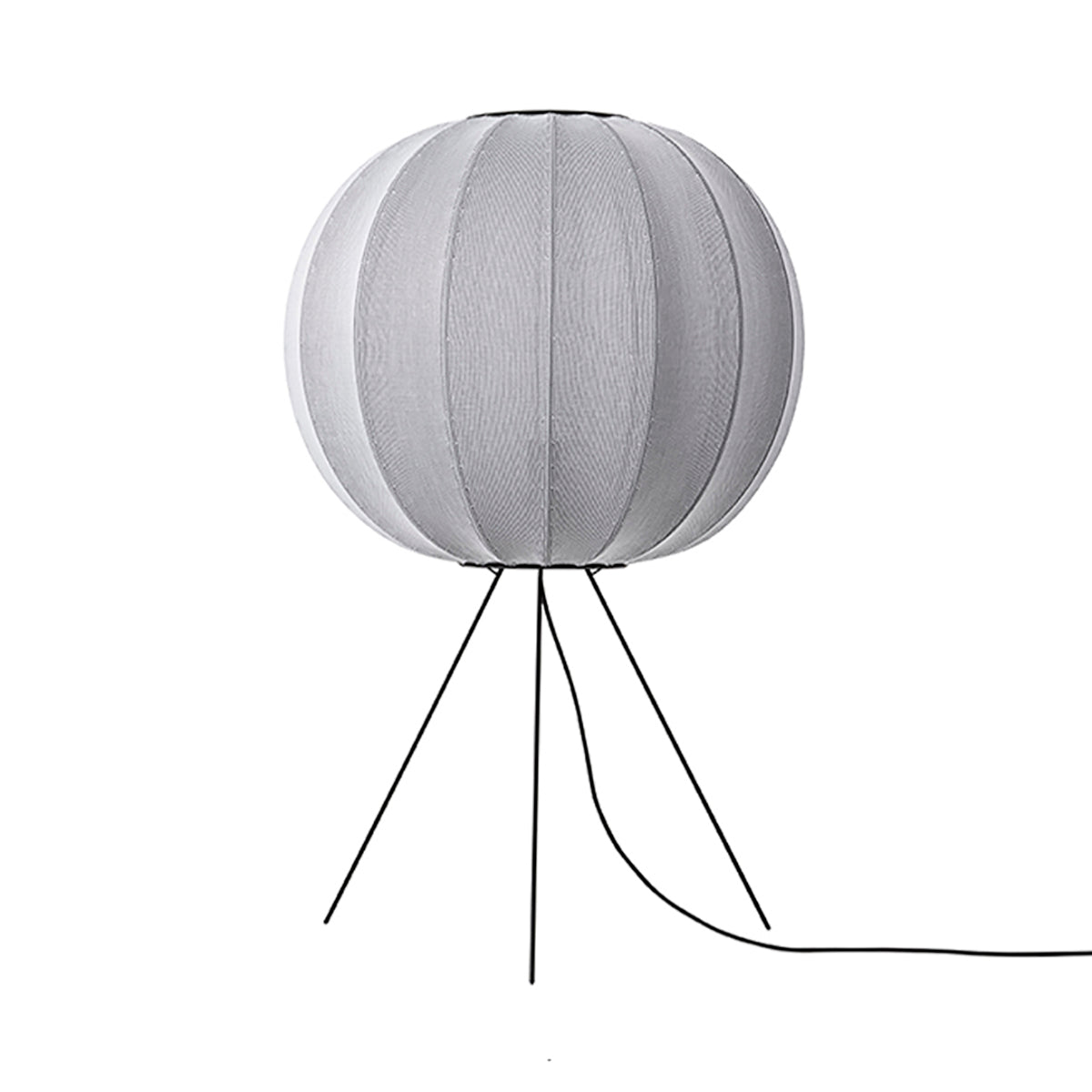 Knit-Wit Floor Lamp: Round 60 + Medium + Silver