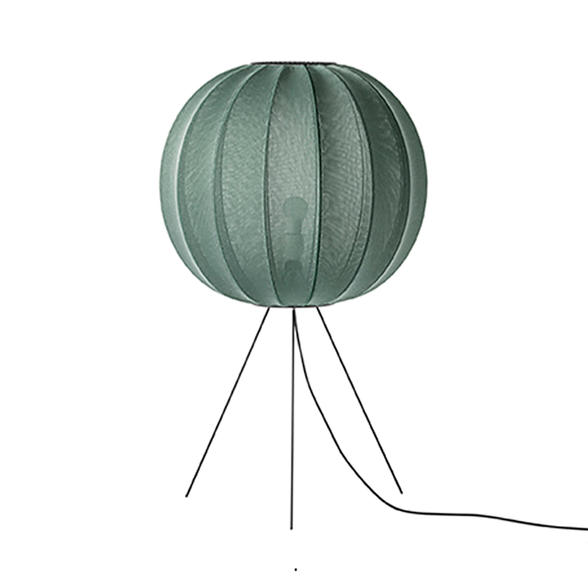 Knit-Wit Floor Lamp: Round 60 + Medium + Tweed Green