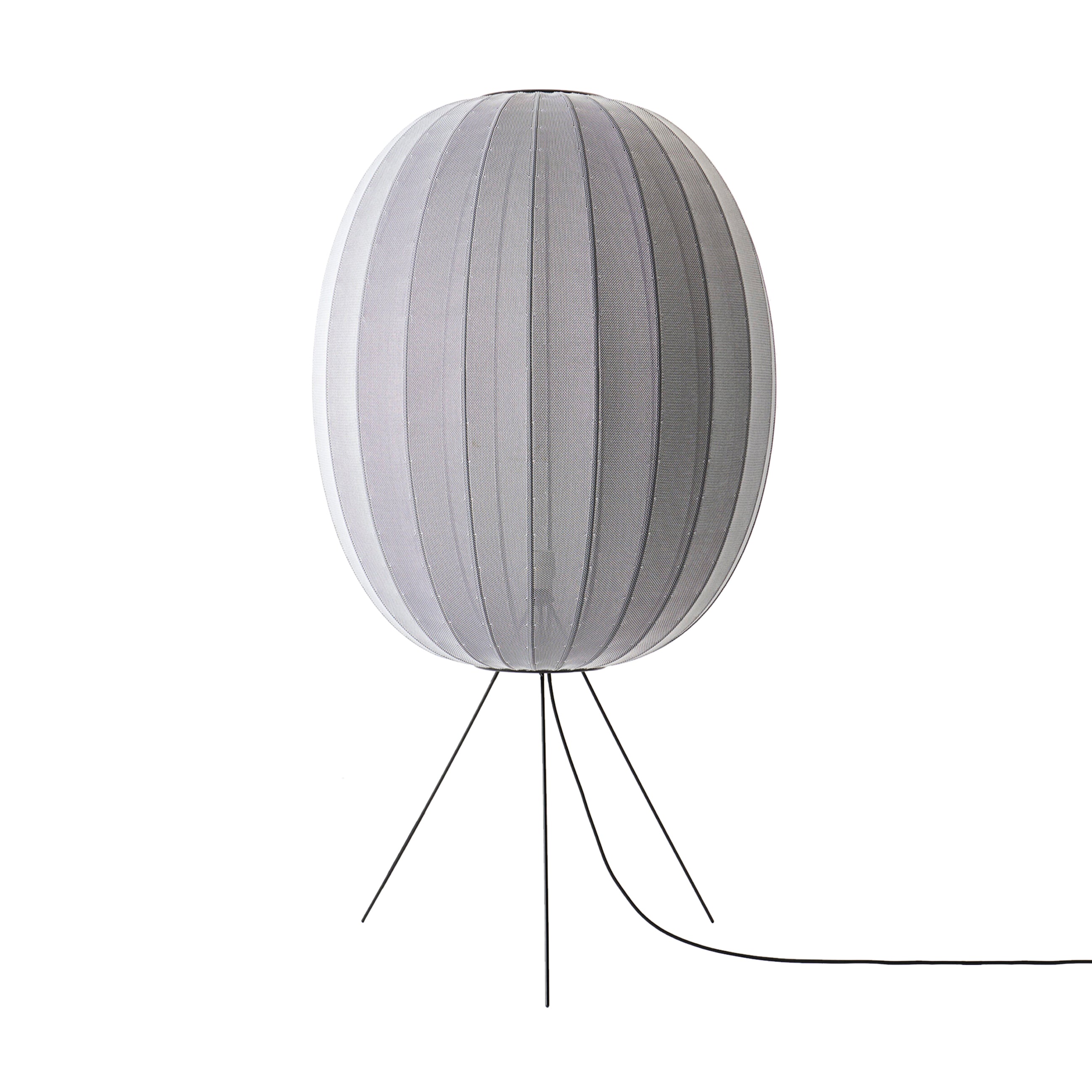 Knit-Wit Floor Lamp: High Oval + Medium + Silver
