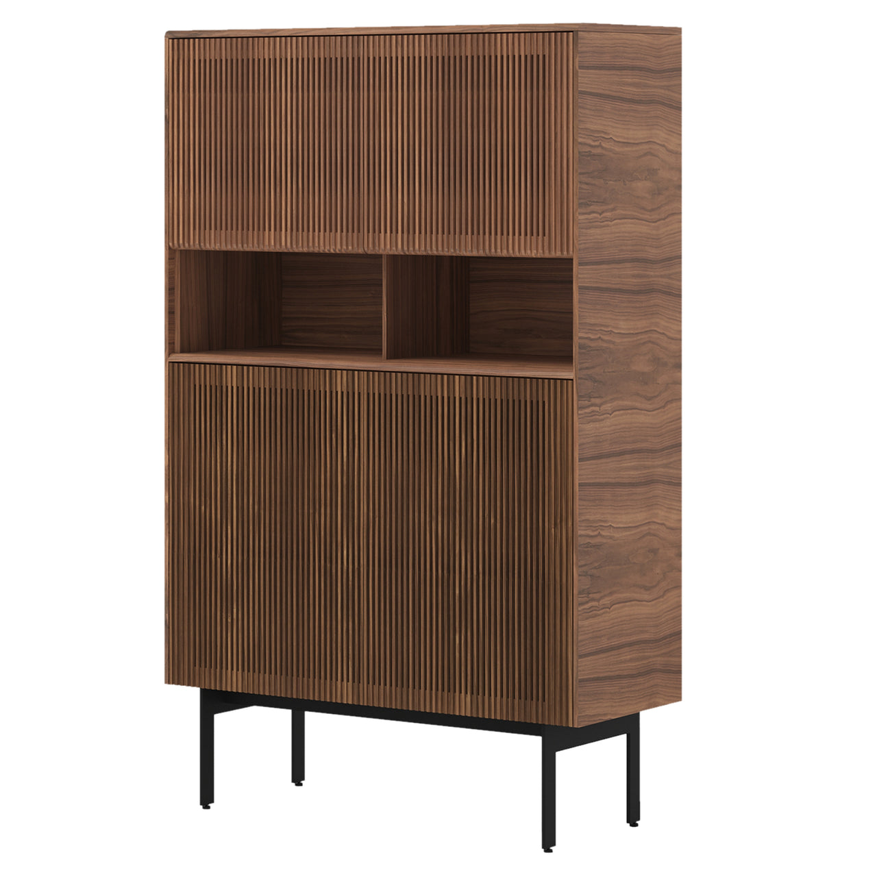 Malmö Cupboard: Composition 2+ Walnut Stained Walnut + Black