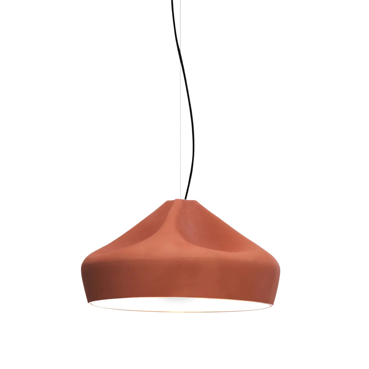 Pleat Box 47 Pendant Light: Terracotta + White