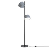 Tam Tam Floor Lamp: Double Shade + Silver Grey