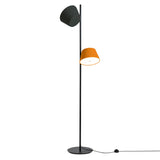 Tam Tam Floor Lamp: Double Shade + Black + Orange