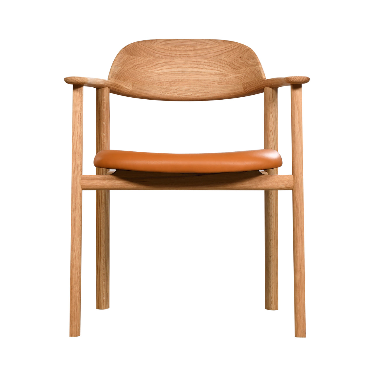 Mati Chair: Oiled Oak + Cellular + Vegetal Leather 95