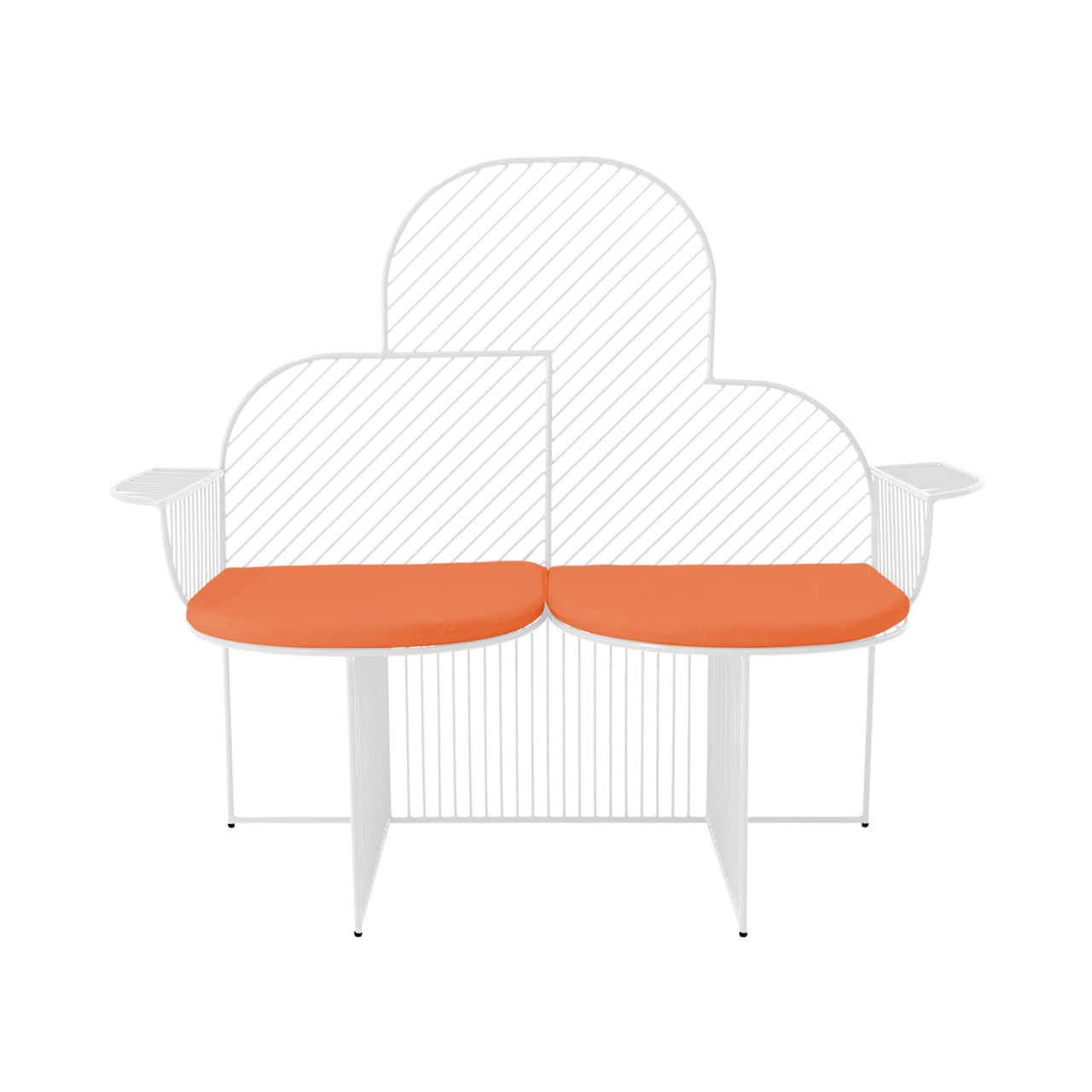 Cloud Bench: White + Melon Seat Pad