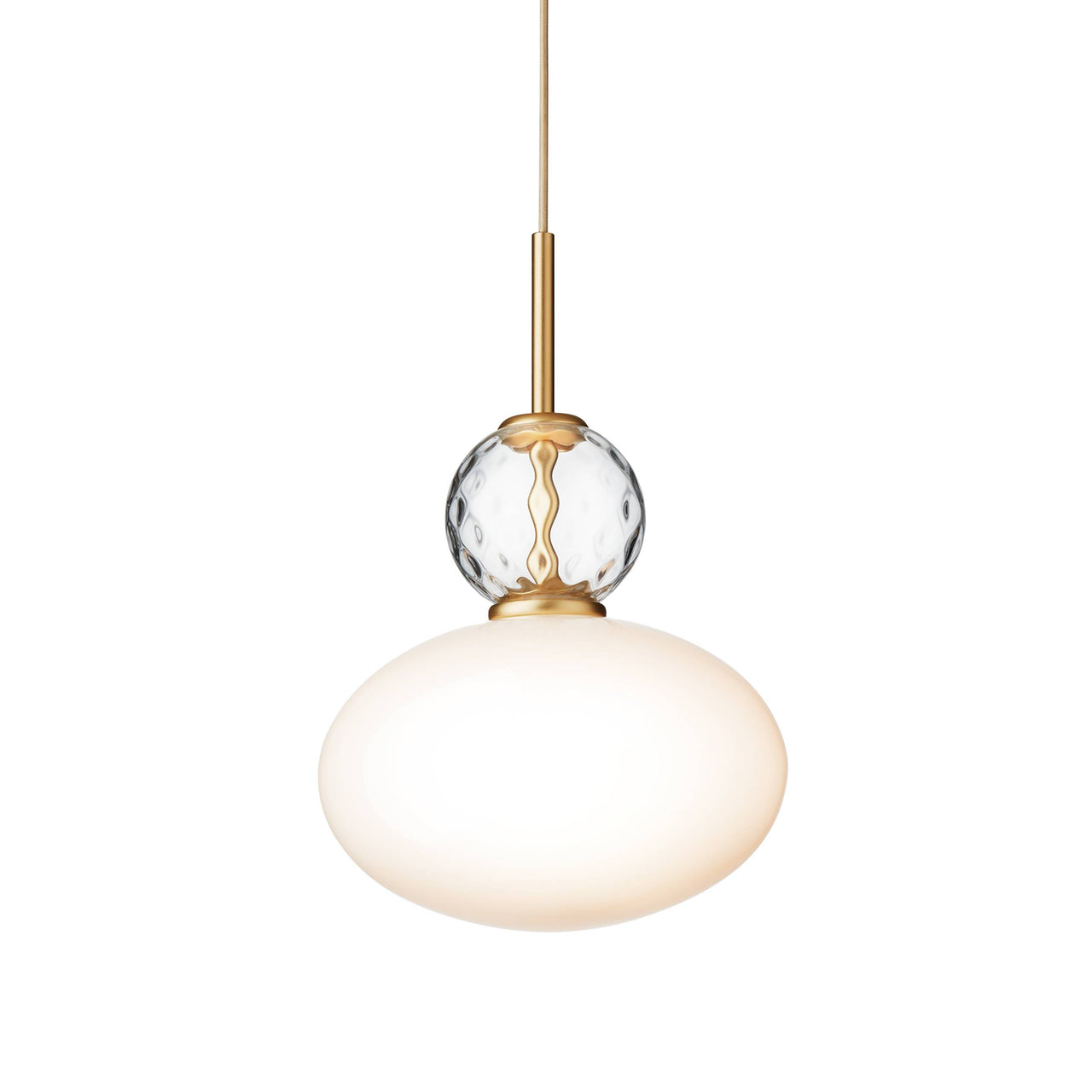 Rizzatto 32 Pendant Lamp: Satin Brass + Gold