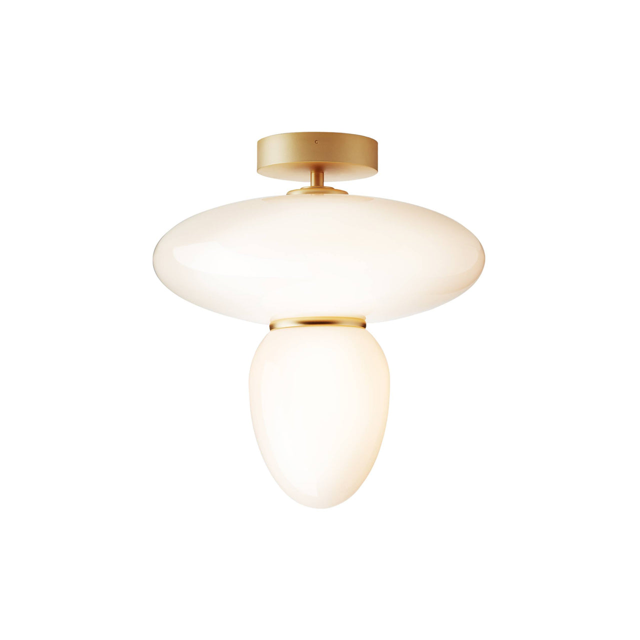 Rizzatto 42 Ceiling Lamp: Satin Brass + Gold