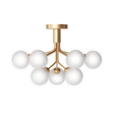 Apiales 9 Ceiling: Brushed Brass + Opal White