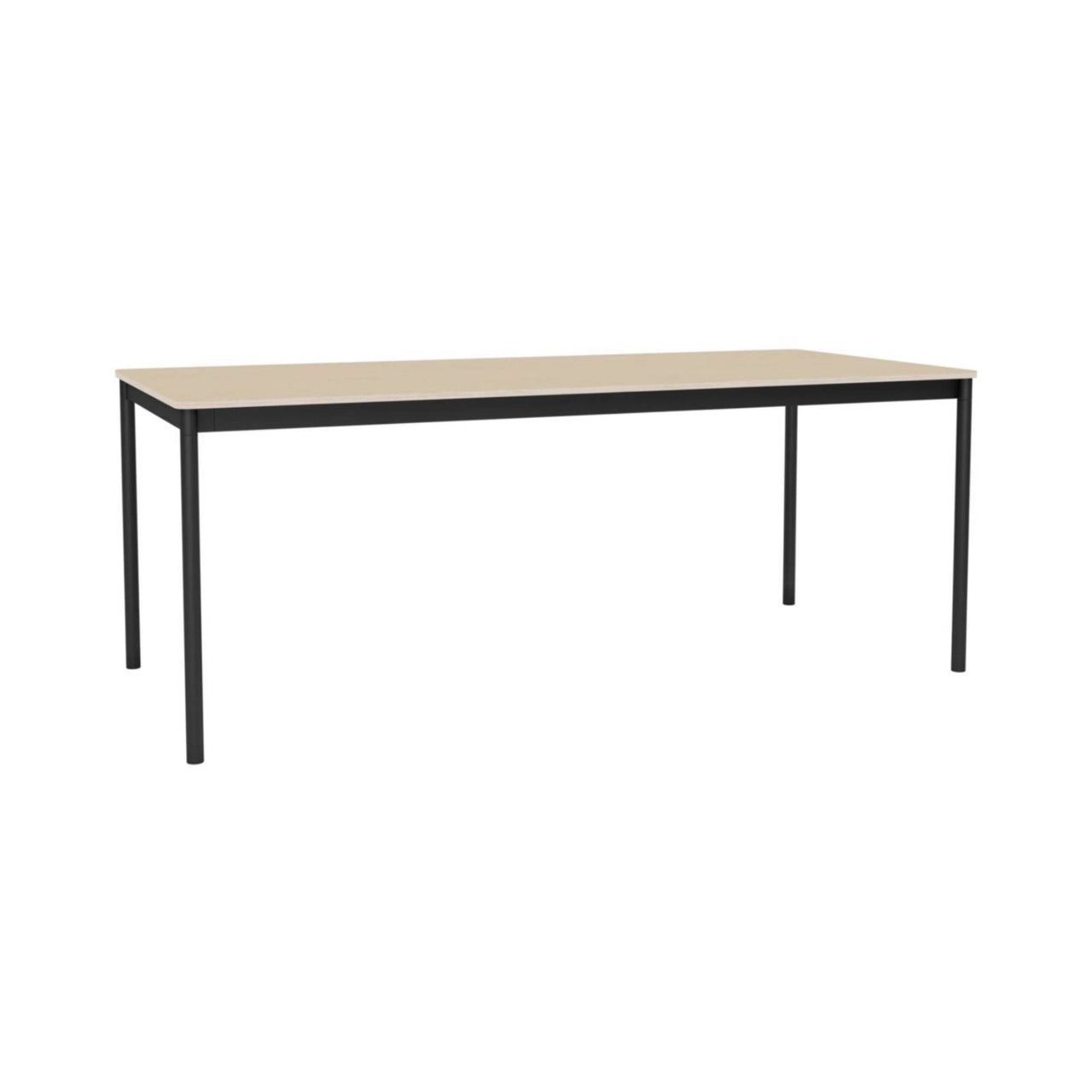 Base Table: Medium + Oak Veneer + Plywood Edge + Black