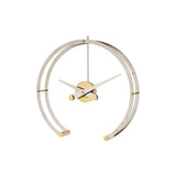 Omega Table Clock: Stainless Steel + Gold + Polished Brass