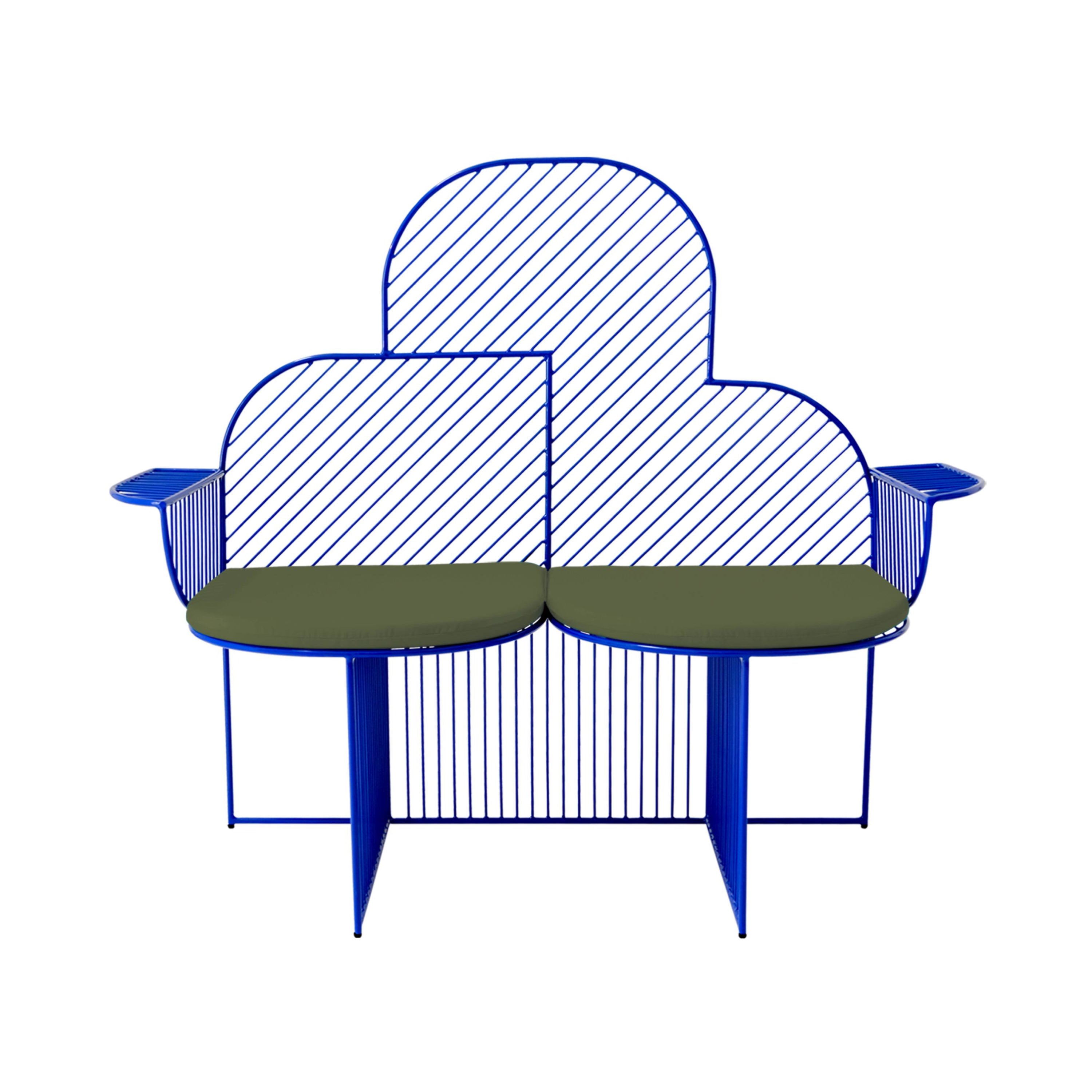 Cloud Bench: Electric Blue + Palm Seat Pad