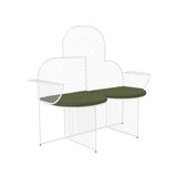 Cloud Bench: White + Palm Seat Pad