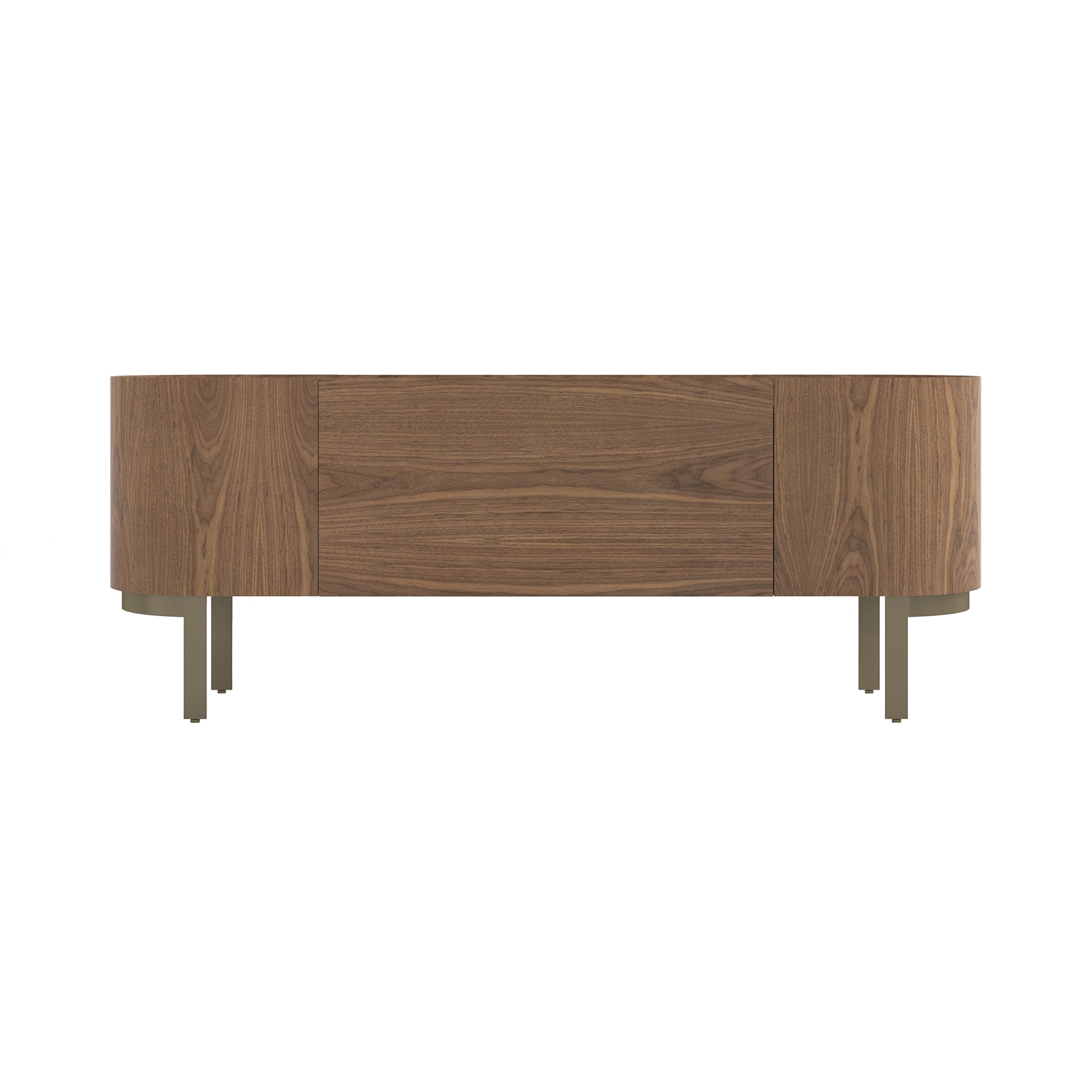 Times Sideboard: Upholstered Top + Walnut Stained Walnut + Bronze