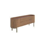 Times Sideboard: Upholstered Top + Walnut Stained Walnut + Bronze
