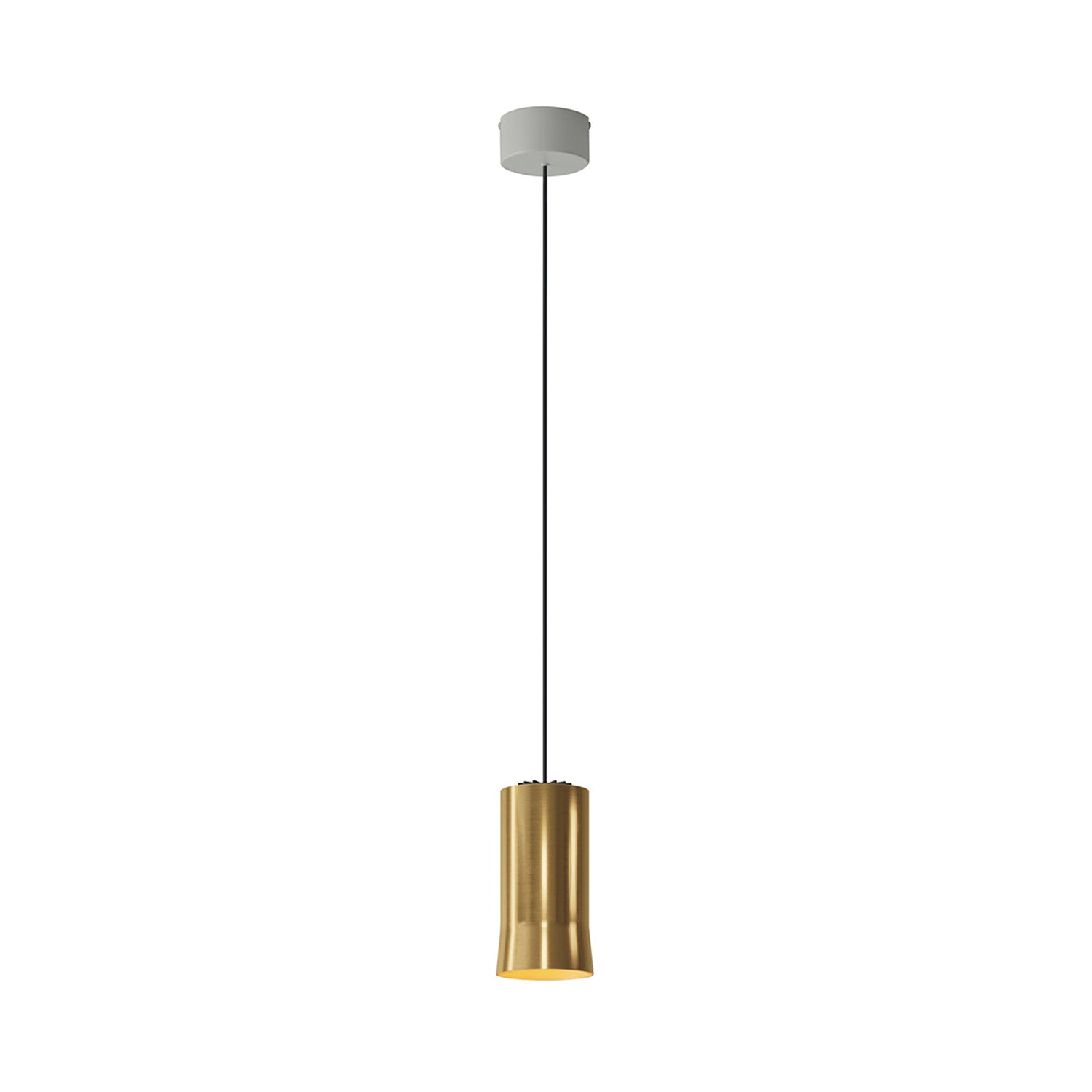 Cirio Simple Pendant Lamp: Polished Brass + White