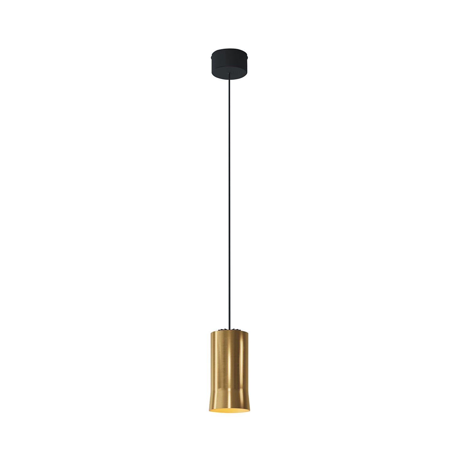 Cirio Simple Pendant Lamp: Polished Brass + Black