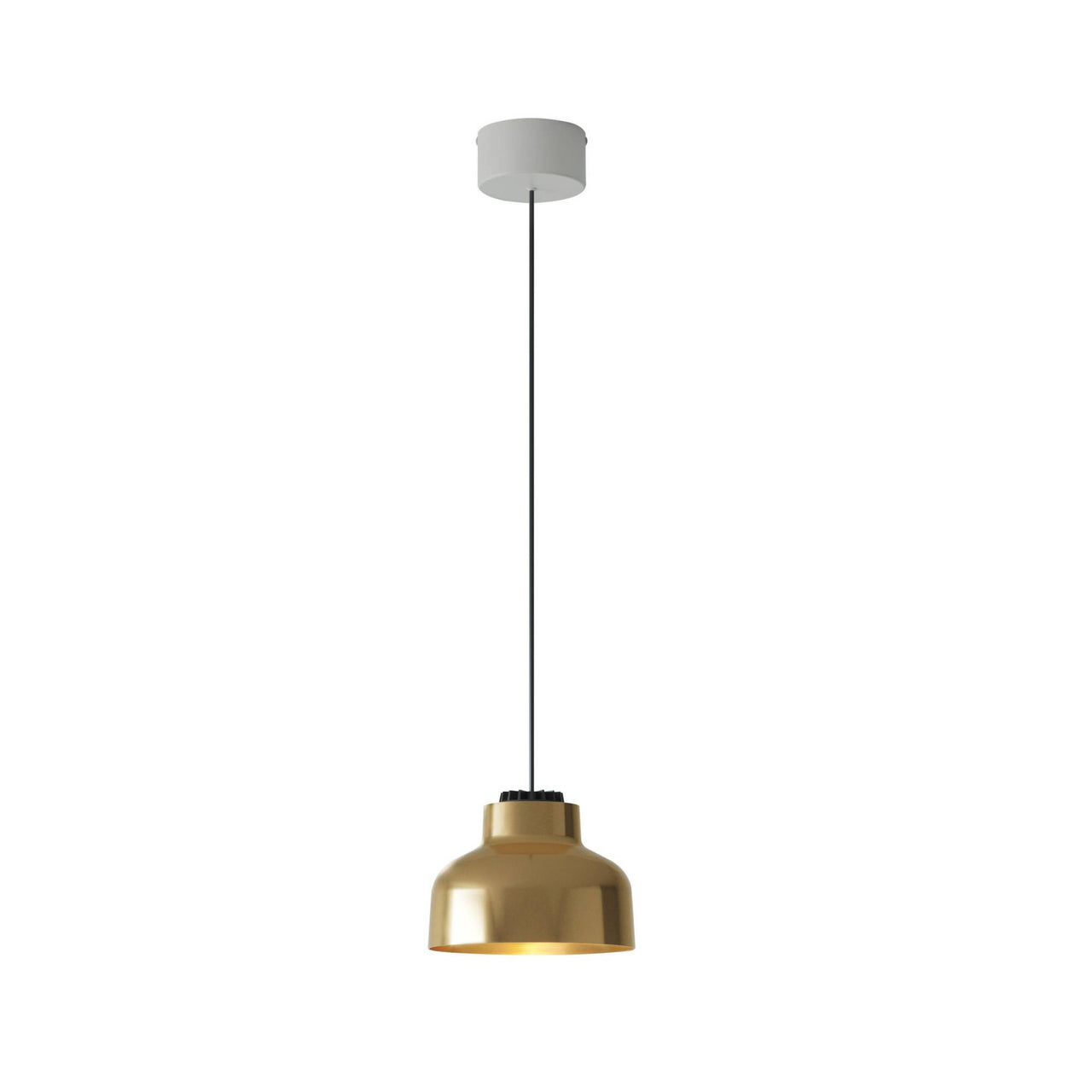M64 Pendant Lamp: Polished Brass + White