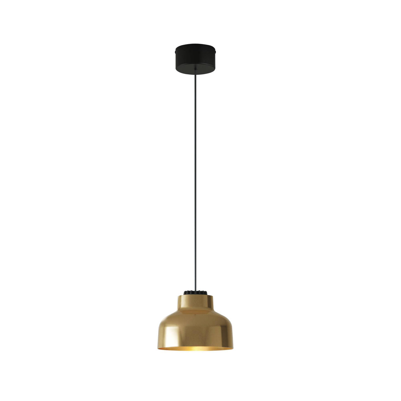 M64 Pendant Lamp: Polished Brass + Black