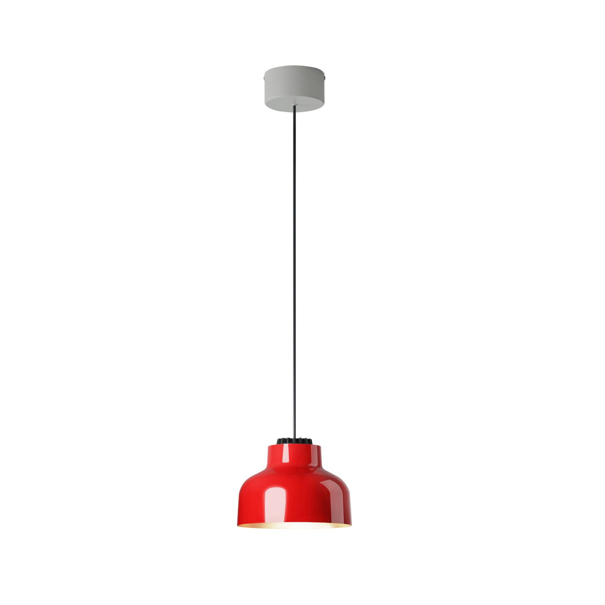 M64 Pendant Lamp: Brilliant Red Aluminum + White