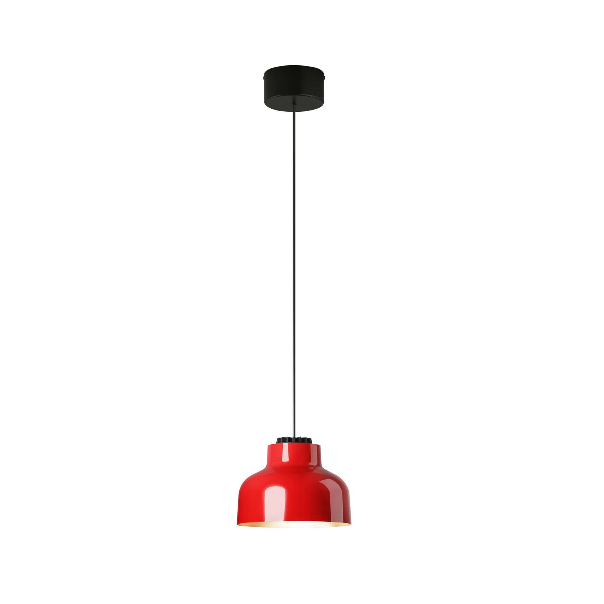 M64 Pendant Lamp: Brilliant Red Aluminum + Black