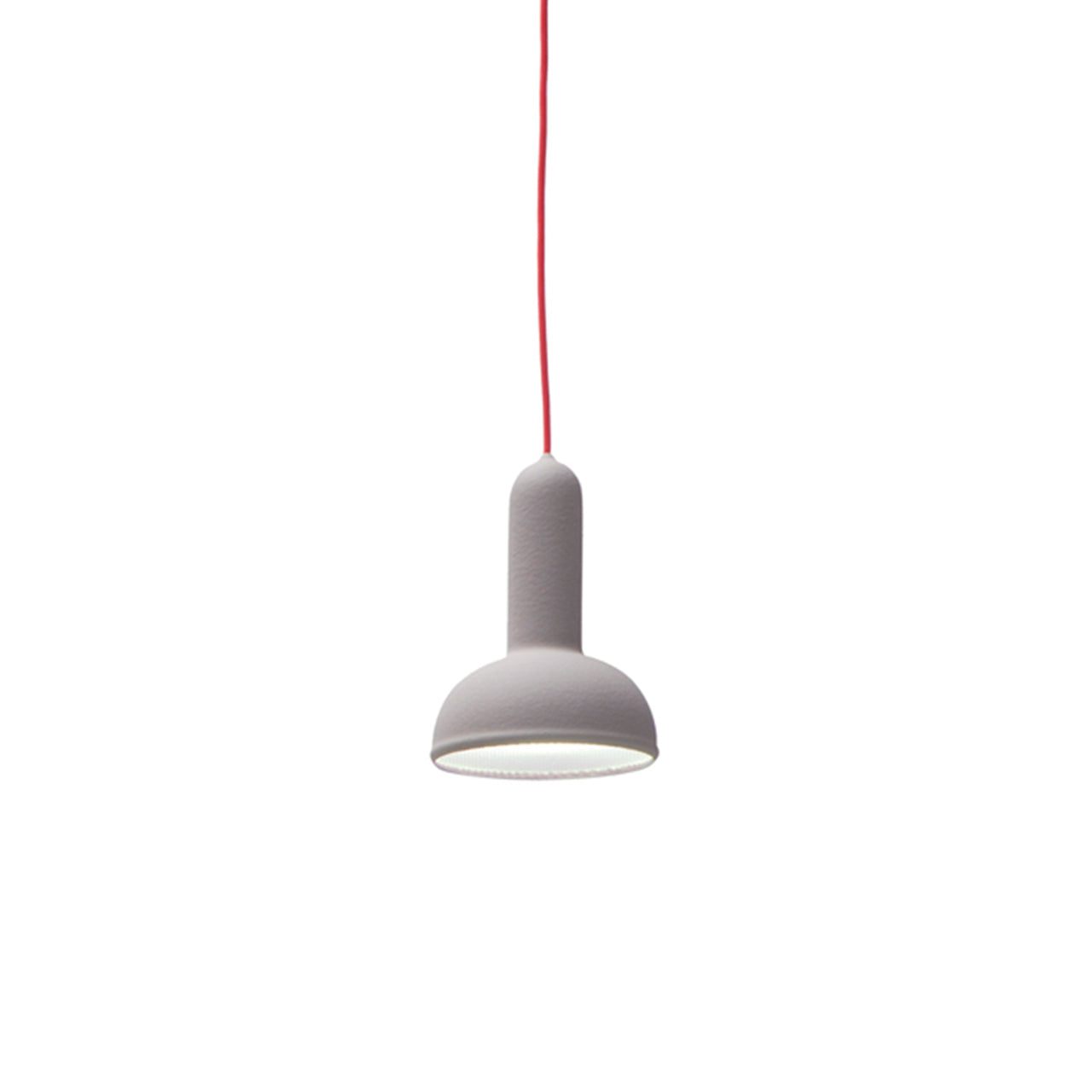 Torch Light Pendant: S2 Round + Signal Grey + Red Cable