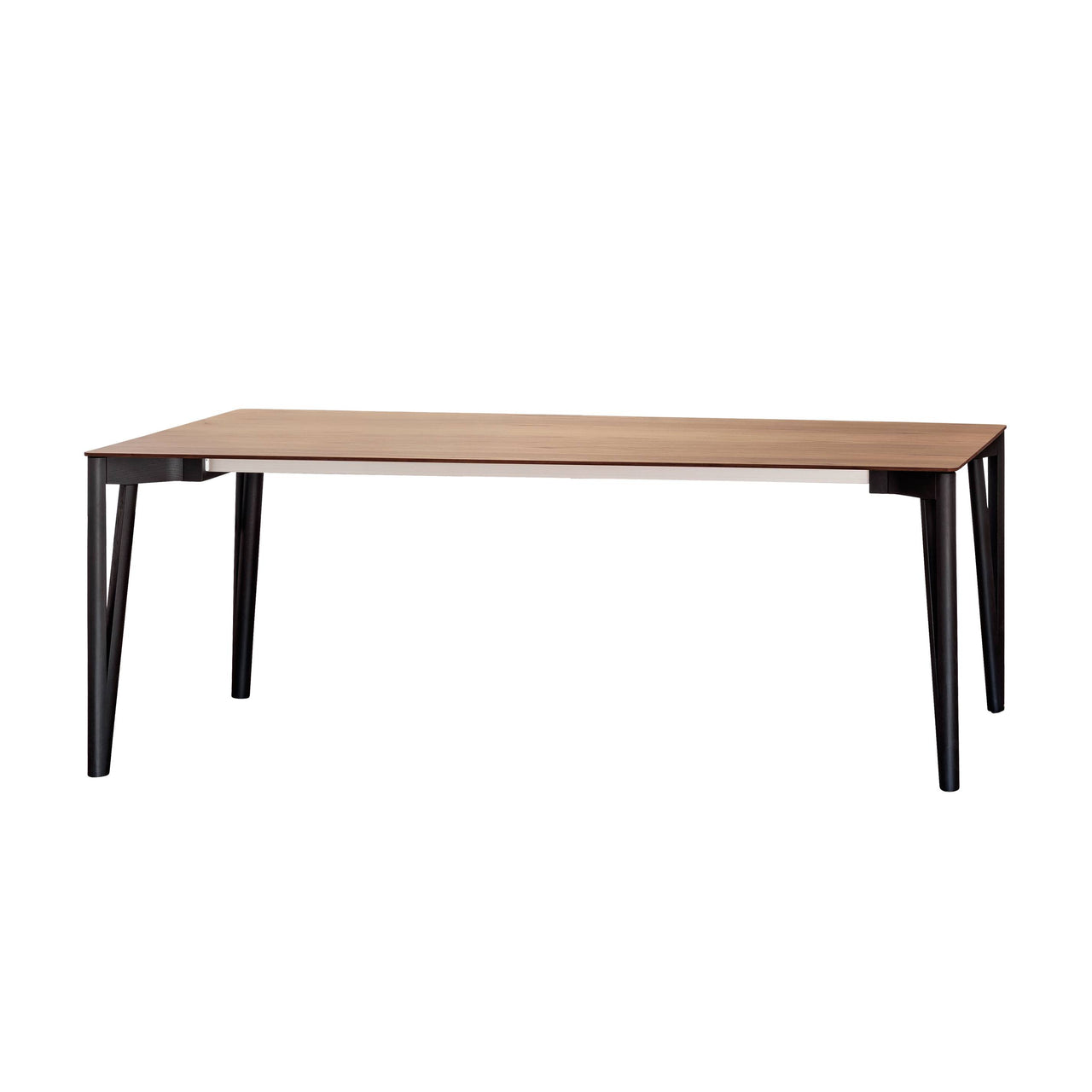 Decapo Dining Table: Small + Canaletto Walnut + Black Aniline